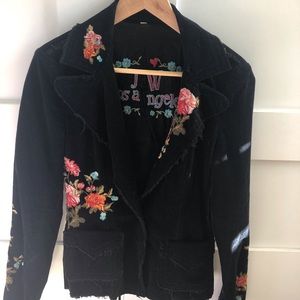 Johnny Was black velveteen jacket sz S